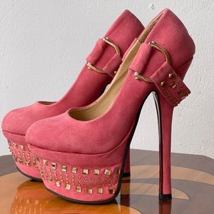 Xianluoni shoes, velvet, size 4 , pink, used
